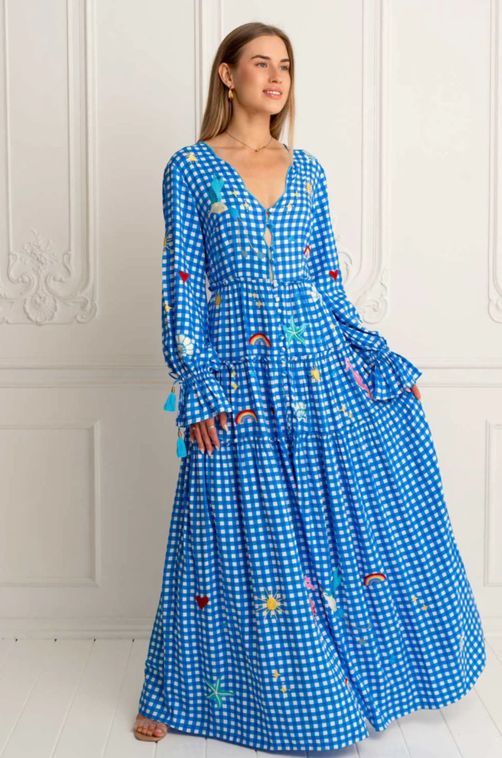 Paradisiacal Button Up Maxi Azure