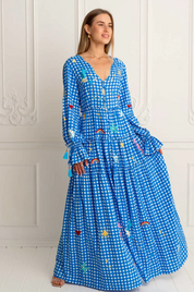 Paradisiacal Button Up Maxi Azure