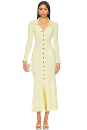 Ribbed Yellow Dress