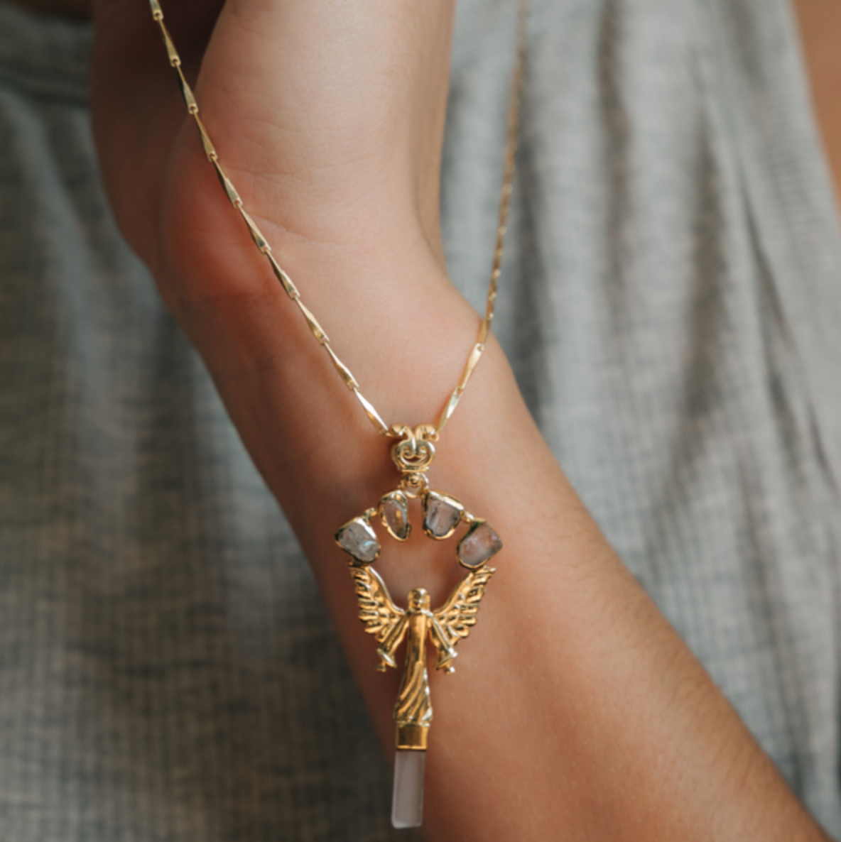 Angel Crystal Quartz Necklace