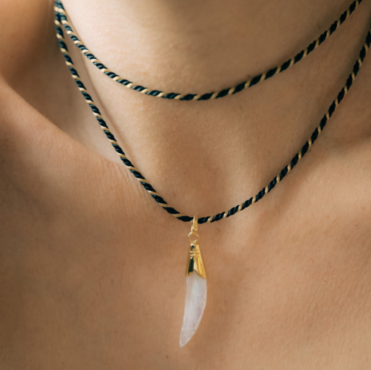 Cosmic Horn Moonstone Pendant