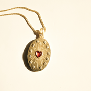 Virgen Green Corazon Necklace