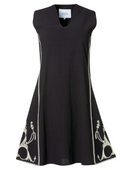 Areti Black Off White Midi Dress