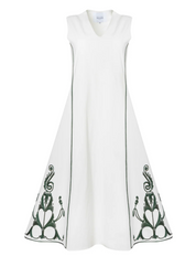 Areti Off White Olive Midi Dress