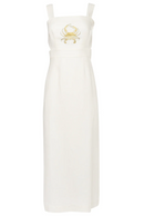 Crab Embroidered Backless Dress