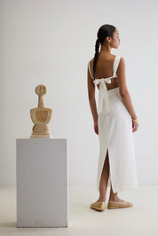 Crab Embroidered Backless Dress