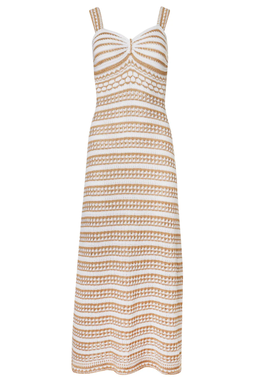 Maris Gold Crochet Long Dress