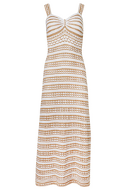 Maris Gold Crochet Long Dress