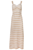 Maris Gold Crochet Long Dress