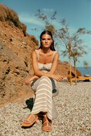 Maris Gold Crochet Long Dress