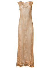 Ivi Gold Crochet Long Dress