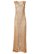 Ivi Gold Crochet Long Dress