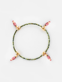 Pink Cockatoos Hematite Bracelet
