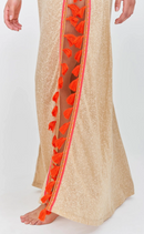 Tassel Slit Nude Dress