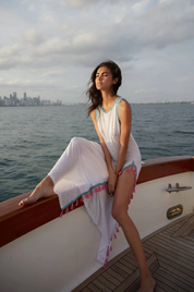 Tassel Slit White Dress