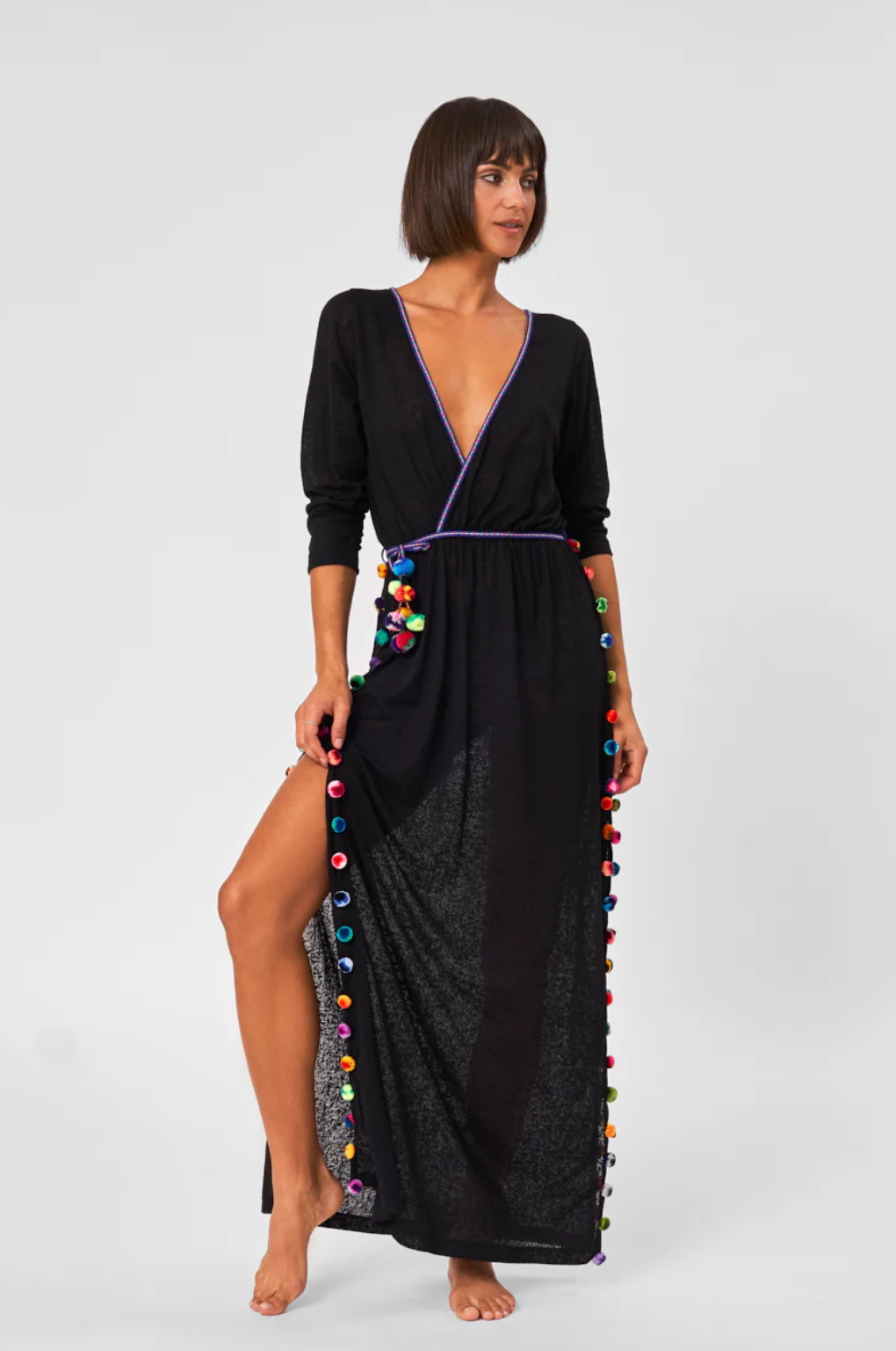 Santorini Black Dress