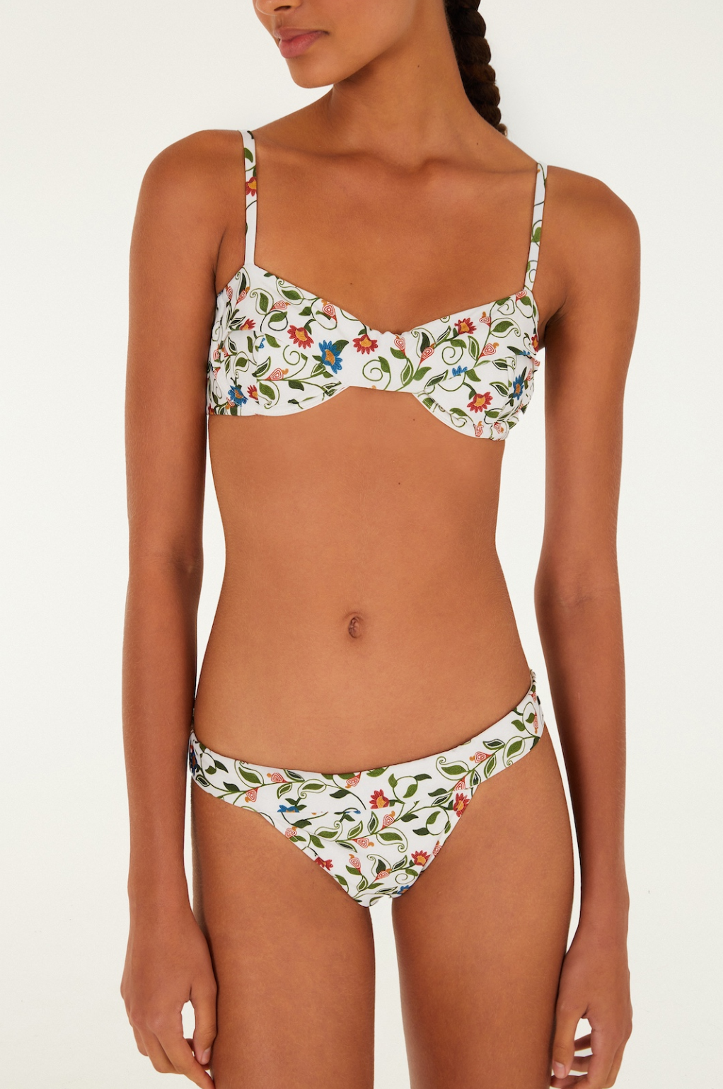 Stiched Garden Off White Bikini Set