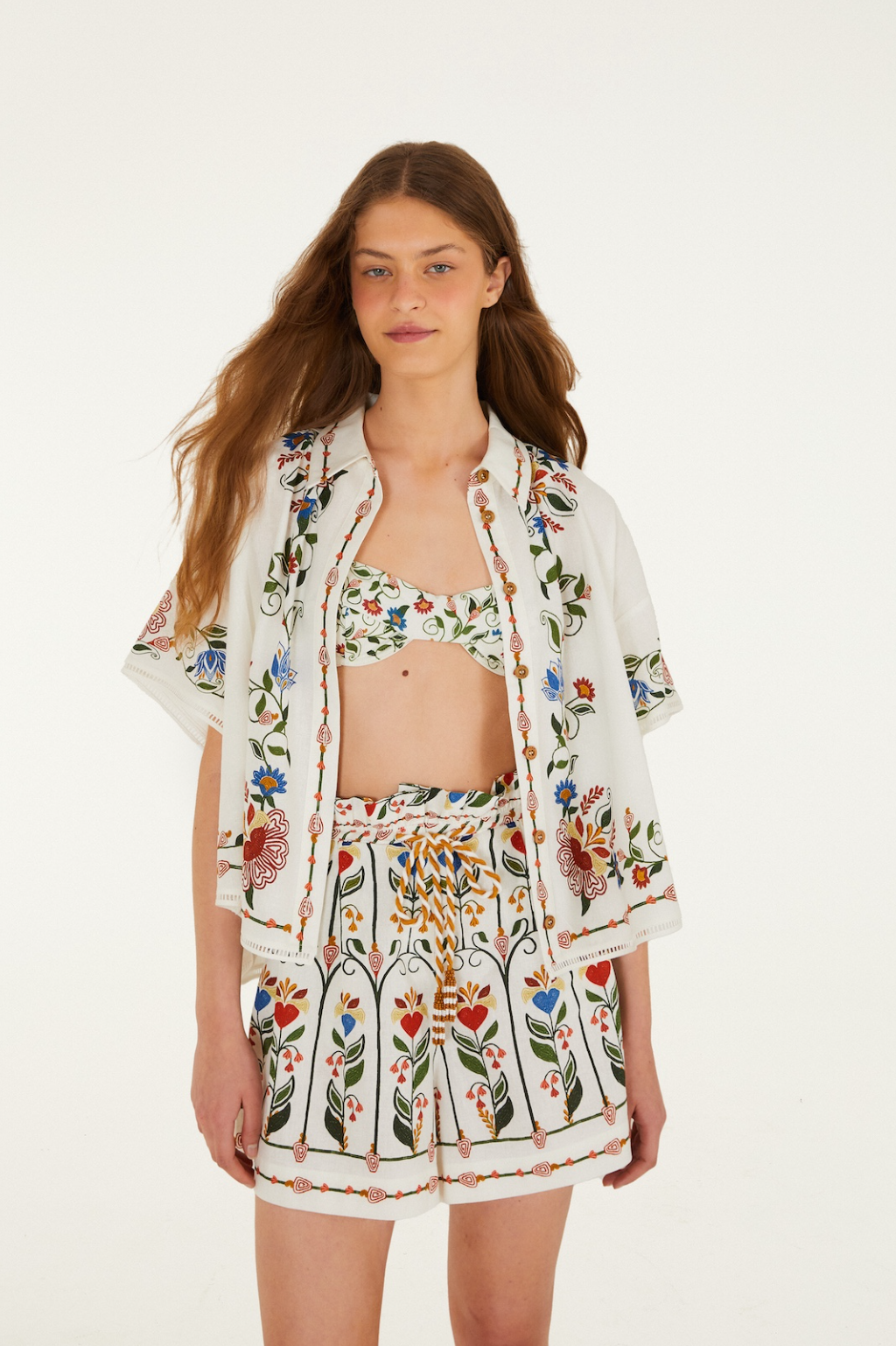 Stitchched Garden Off White Blouse