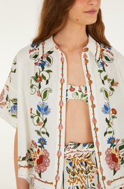 Stitchched Garden Off White Blouse