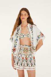 Stitched Garden Off White Shorts