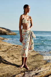 Stitched Garden Off White Sarong