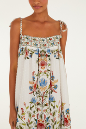 Stitched Garden Off White Long Dress