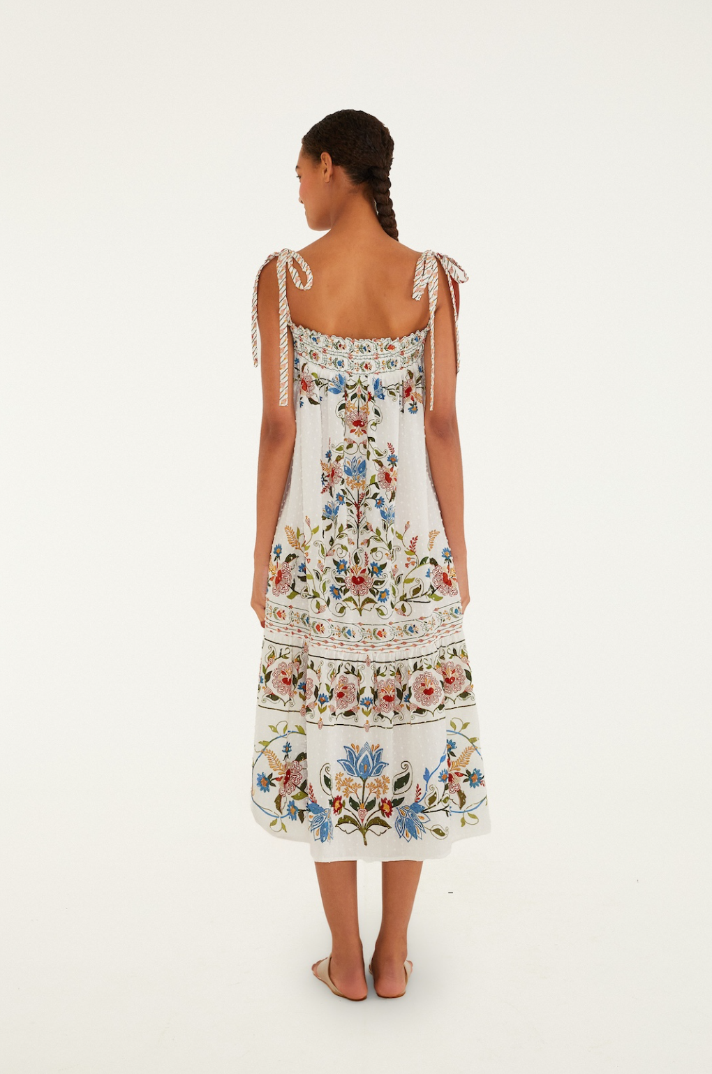 Stitched Garden Off White Long Dress