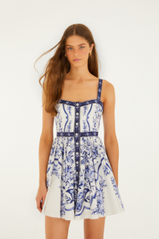Porcelain Garden Off White Sleeveless Mini Dress