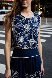 Blue Richelieu Top