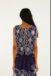 Blue Richelieu Top