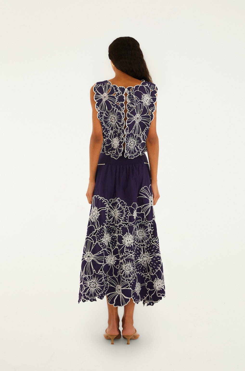 Flowers Richelieu Blue Skirt