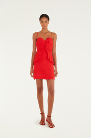 Red Sleeveless Flower Mini Dress