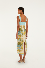 Royal Sea Multicolor Sleeveless Maxi Dress