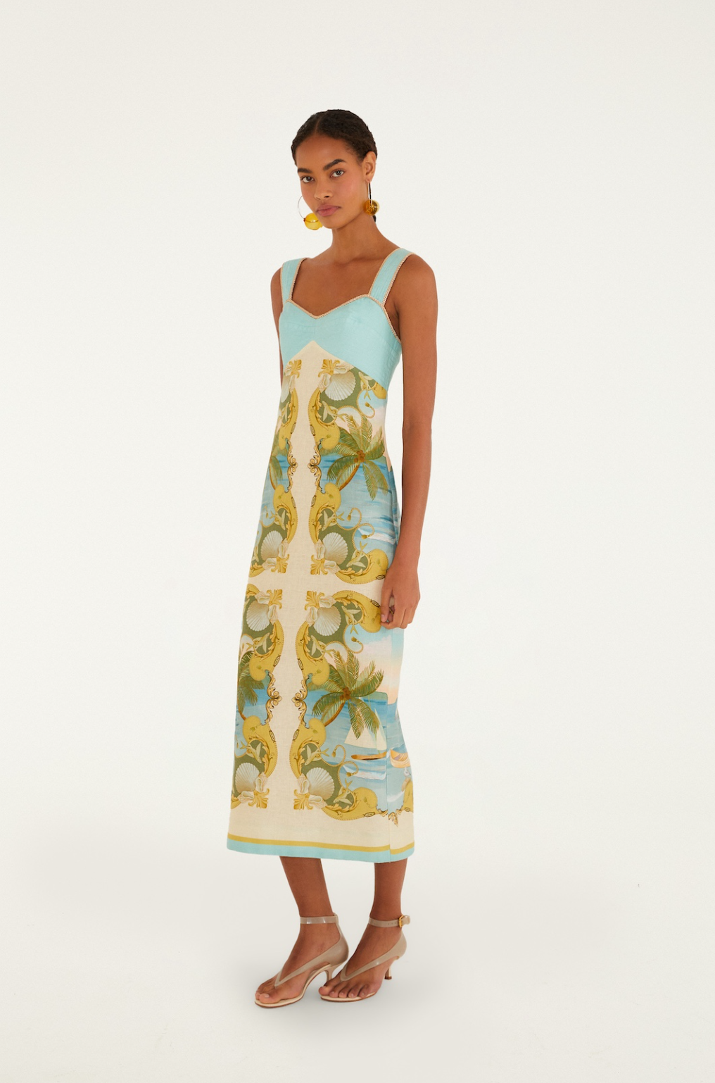 Royal Sea Multicolor Sleeveless Maxi Dress