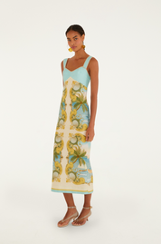 Royal Sea Multicolor Sleeveless Maxi Dress