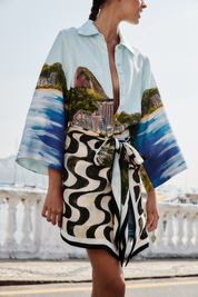 Copacabana Beach Multicolor Long Sleeve Kimono