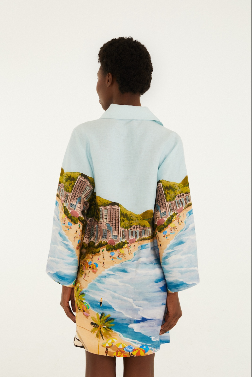 Copacabana Beach Multicolor Long Sleeve Kimono