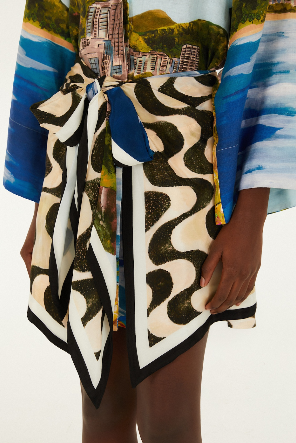 Copacabana Beach Multicolor Long Sleeve Kimono