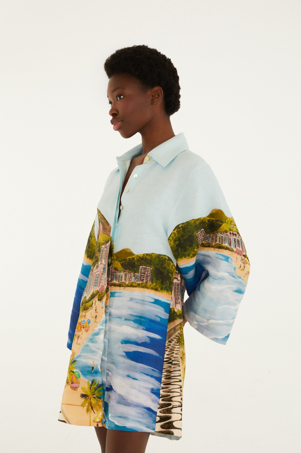 Copacabana Beach Multicolor Long Sleeve Kimono