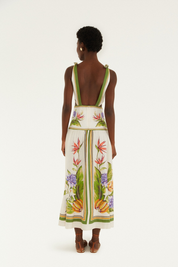 Tropical Scarf Sand Maxi Dress
