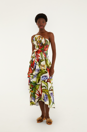 Florart Sand Strappless Maxi Dress