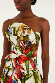 Florart Sand Strappless Maxi Dress