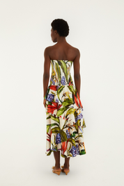 Florart Sand Strappless Maxi Dress