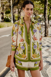 Tropical Scarf Sand Shirt