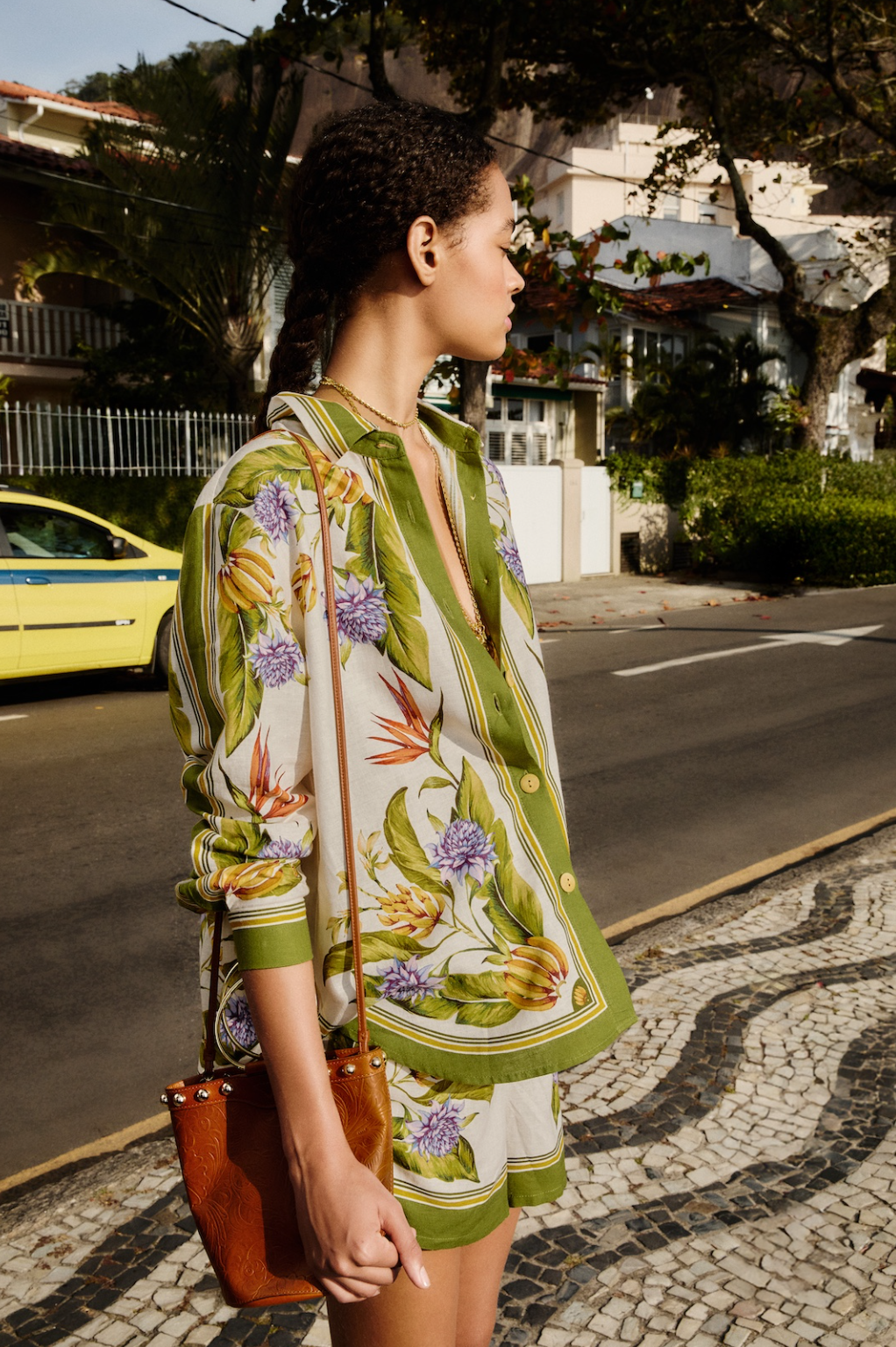 Tropical Scarf Sand Shirt