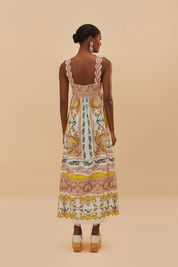 Maritime Magic Off White Sleeveless Maxi Dress