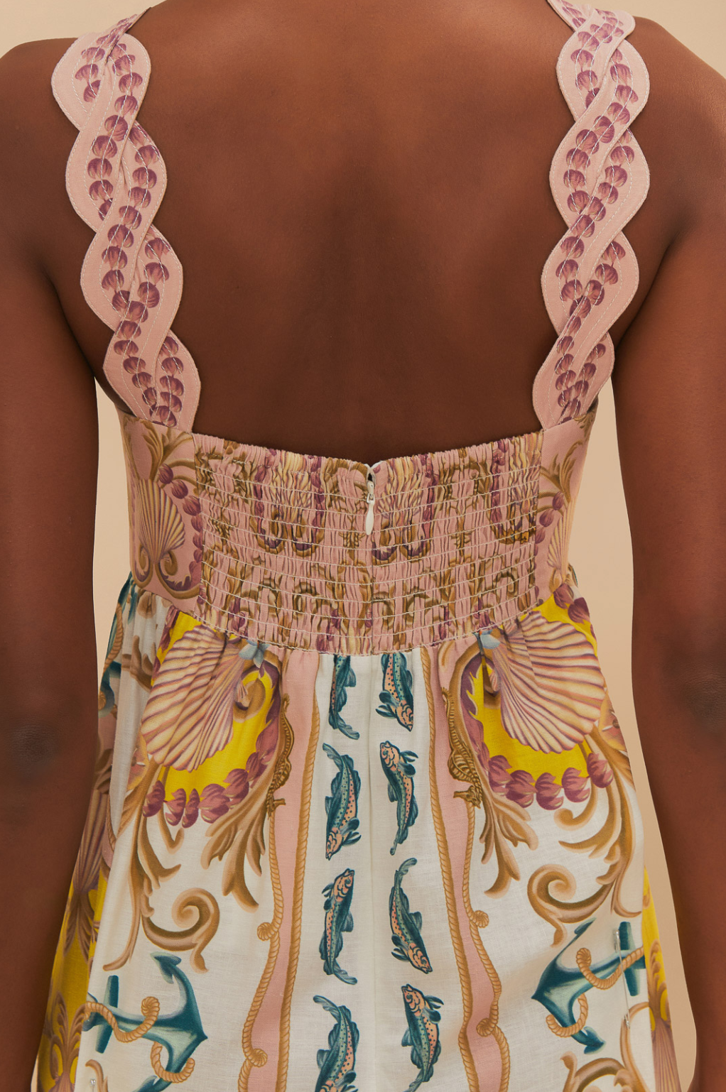 Maritime Magic Off White Sleeveless Maxi Dress