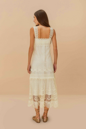 Off White Nautical Guipure Maxi Dress