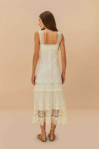 Off White Nautical Guipure Maxi Dress