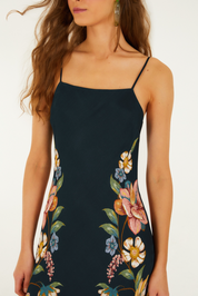 Maira Floral Dark Blue Maxi Dress